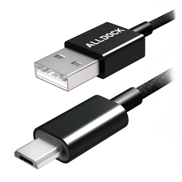 Alldock 1257 Cavo Micro USB Nero - Per Ricarica Dispositivi, Compatto E Resistente - 3