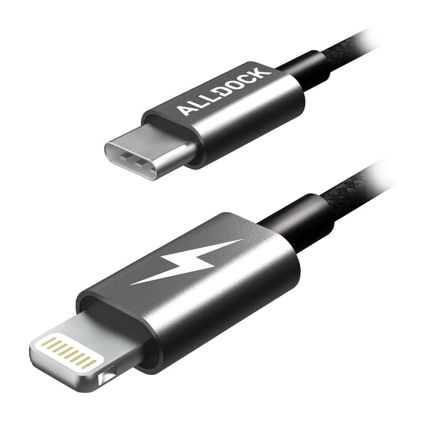 Extra Long Apple USB-C to Lightning PD 160cm Cable Black – Alldock