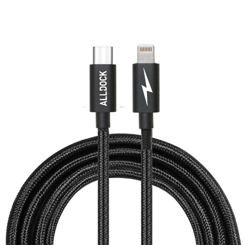 Extra Long Apple USB-C to Lightning PD 160cm Cable Black
